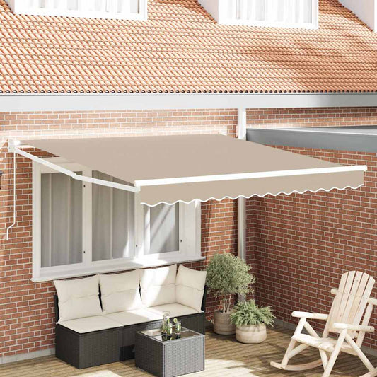 Inklapbaar Zonnescherm Beige 350 x 250 cm is nu te koop bij PeponiXL, paradijselijk wonen!