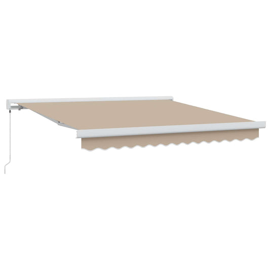 Inklapbaar Zonnescherm Beige 350 x 250 cm Stof en Metaal is nu te koop bij PeponiXL, paradijselijk wonen!