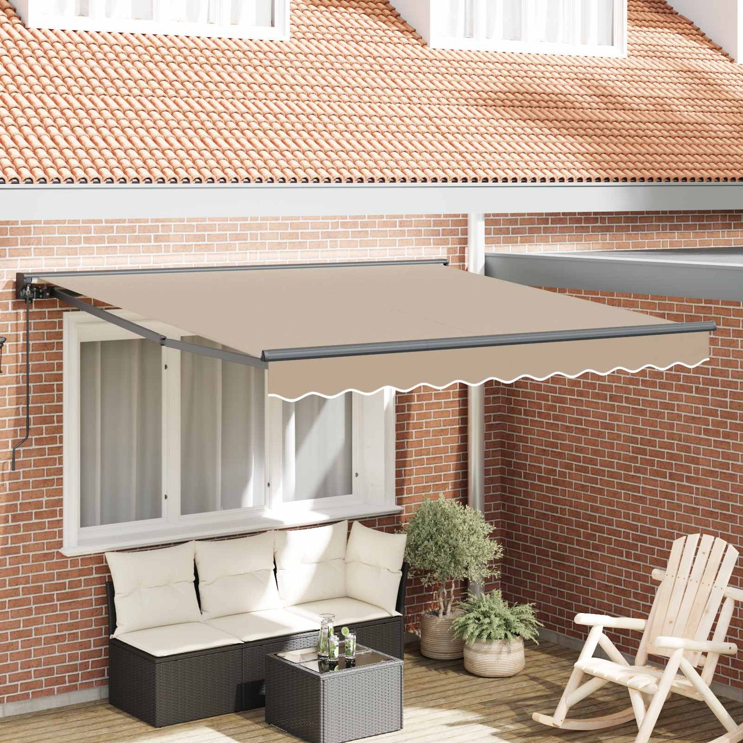Zijde Frame Beige 350 x 250 cm Polyester met PU-coating is nu te koop bij PeponiXL, paradijselijk wonen!
