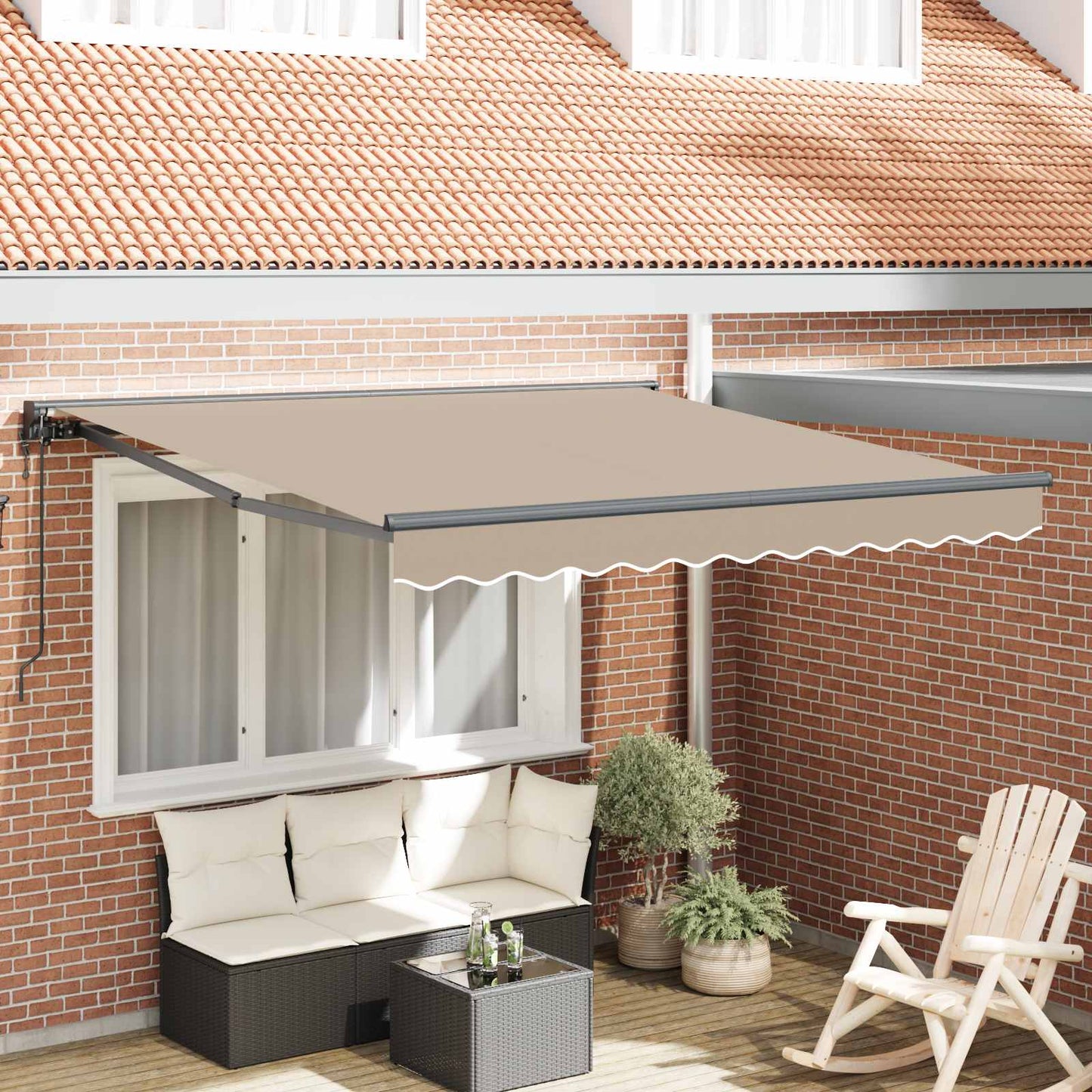 Zijde Frame Beige 350 x 250 cm Polyester met PU-coating is nu te koop bij PeponiXL, paradijselijk wonen!