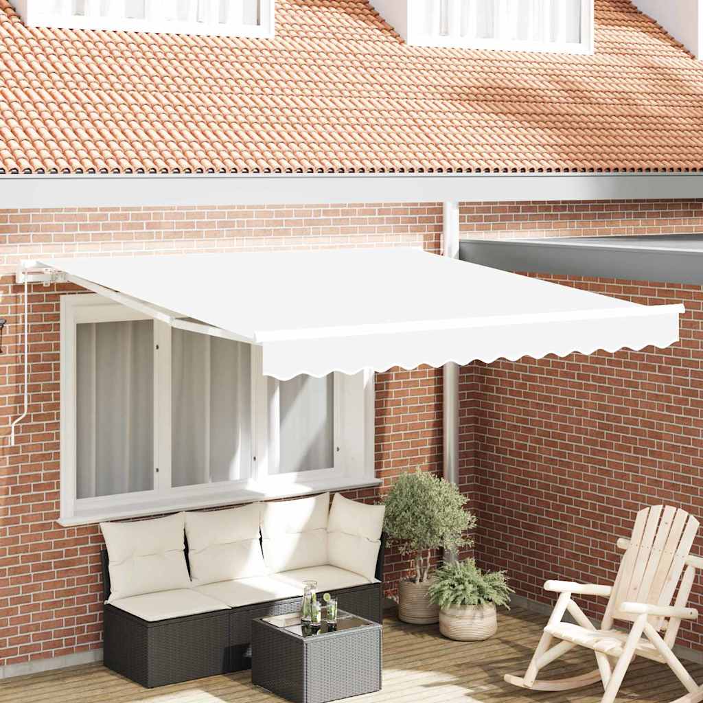 Inklapbaar Zonnescherm Wit 350 x 250 cm Polyester en Aluminium is nu te koop bij PeponiXL, paradijselijk wonen!