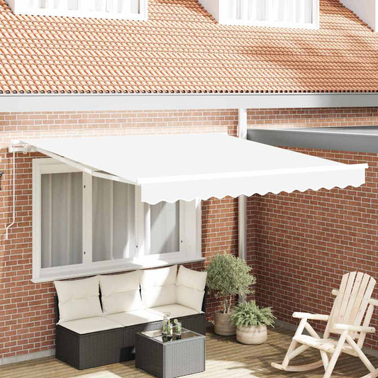 Inklapbaar Zonnescherm Wit 350 x 250 cm Polyester en Aluminium is nu te koop bij PeponiXL, paradijselijk wonen!