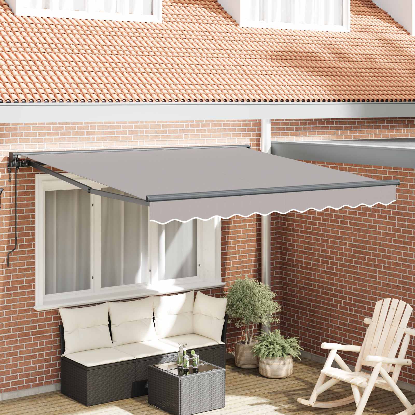 Zijde Frame Lichtgrijs 350 x 250 cm Polyester met PU-coating is nu te koop bij PeponiXL, paradijselijk wonen!