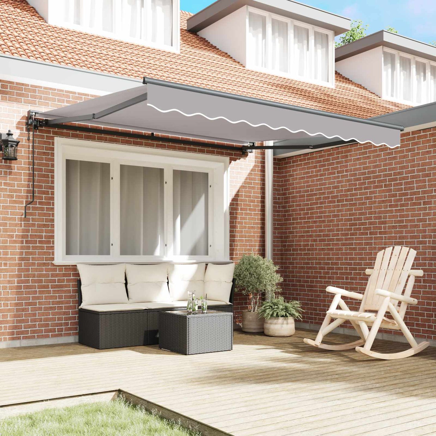 Zijde Frame Lichtgrijs 350 x 250 cm Polyester met PU-coating is nu te koop bij PeponiXL, paradijselijk wonen!