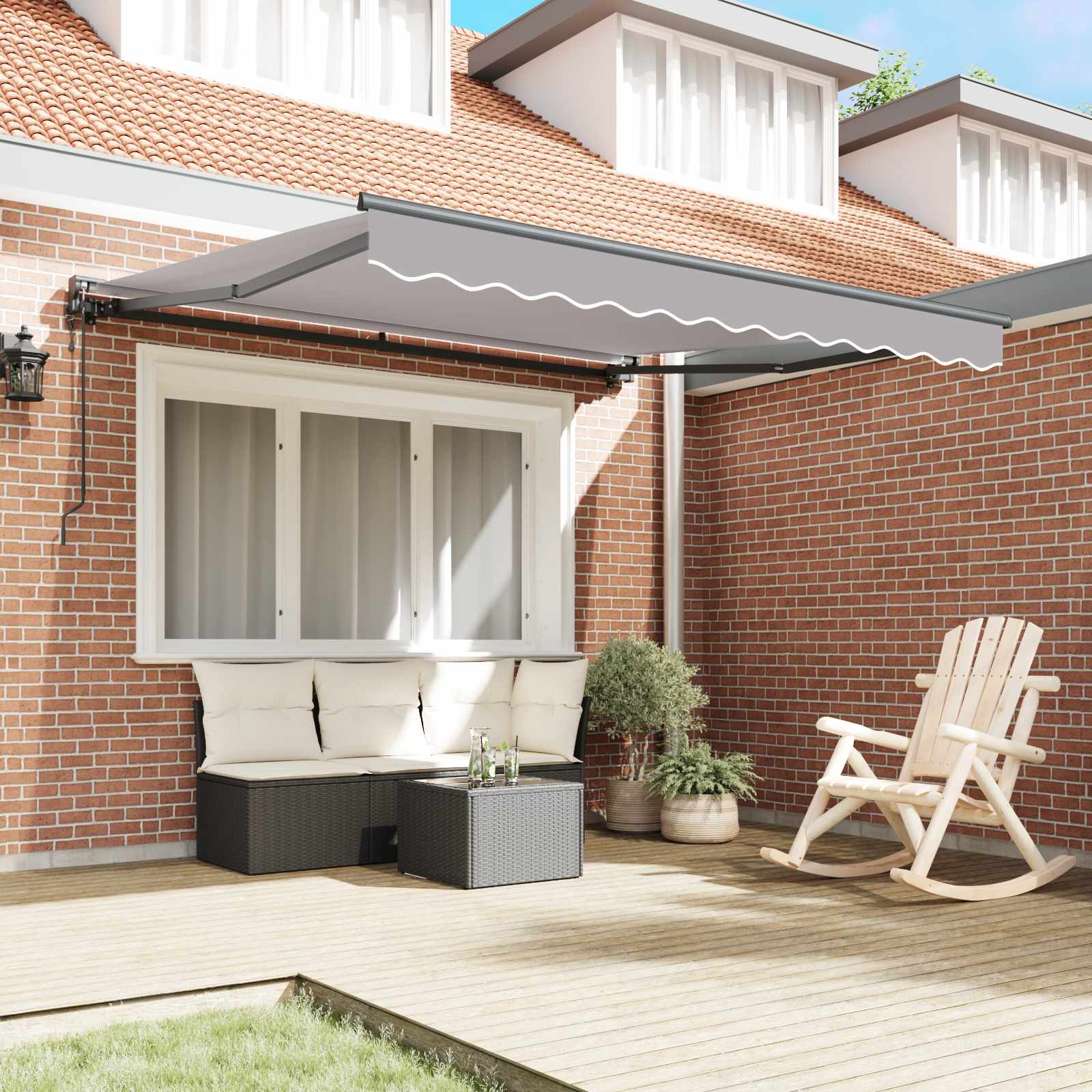 Zijde Frame Lichtgrijs 350 x 250 cm Polyester met PU-coating is nu te koop bij PeponiXL, paradijselijk wonen!