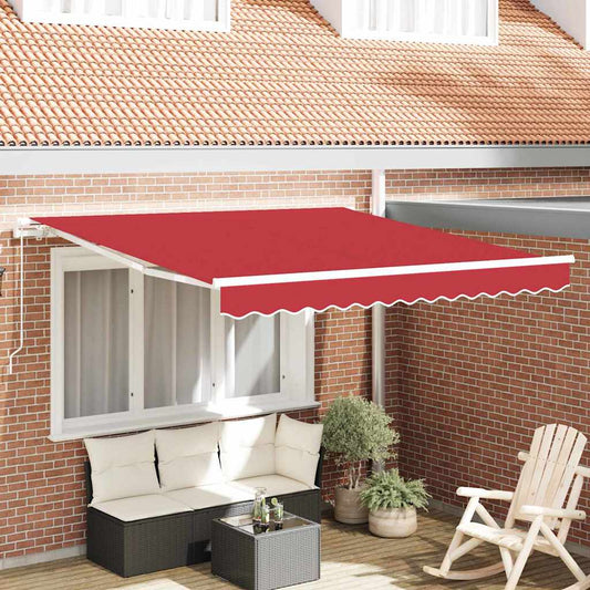 Inklapbaar Zonnescherm Rood 350 x 250 cm Polyester en Aluminium is nu te koop bij PeponiXL, paradijselijk wonen!