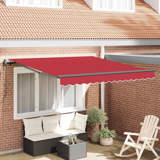 Inklapbaar Zonnescherm Rood 350 x 250 cm Stof en Aluminium is nu te koop bij PeponiXL, paradijselijk wonen!