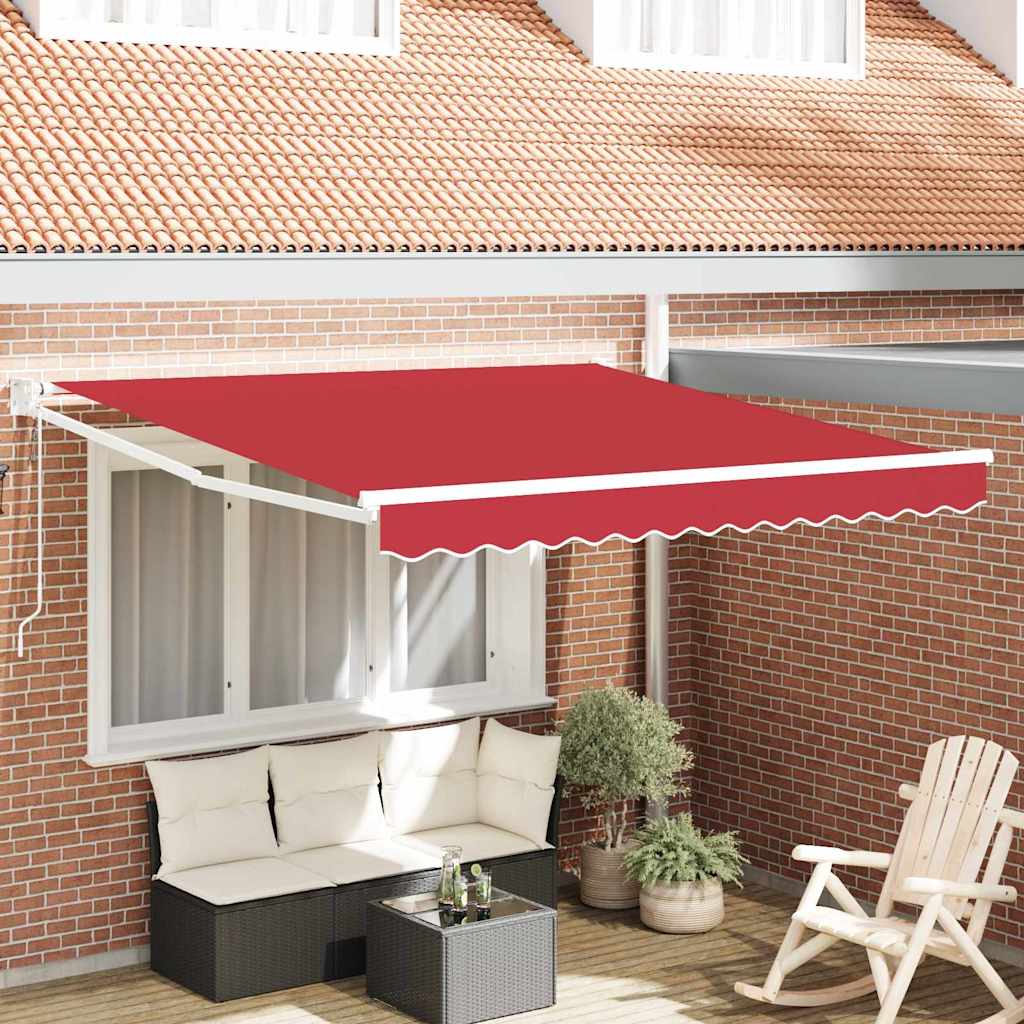 Inklapbaar Zonnescherm Rood 350 x 250 cm Polyester en Aluminium is nu te koop bij PeponiXL, paradijselijk wonen!