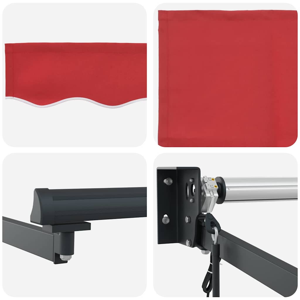 Inklapbaar Zonnescherm Rood 350 x 250 cm Polyester en Aluminium is nu te koop bij PeponiXL, paradijselijk wonen!