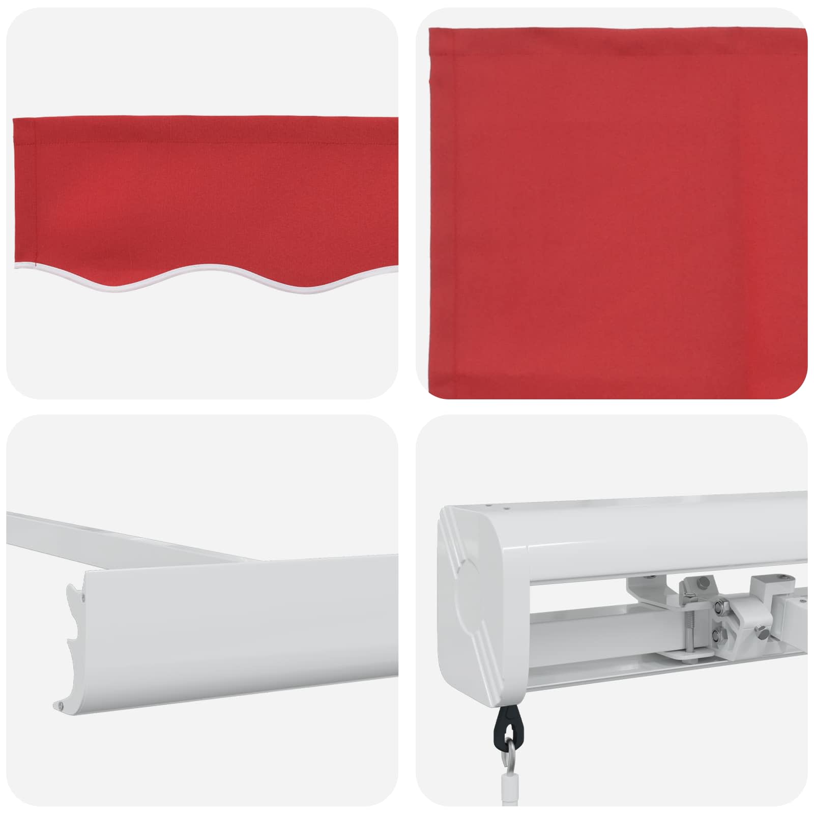 Inklapbaar Zonnescherm Rood 350 x 250 cm Stof en Metaal is nu te koop bij PeponiXL, paradijselijk wonen!