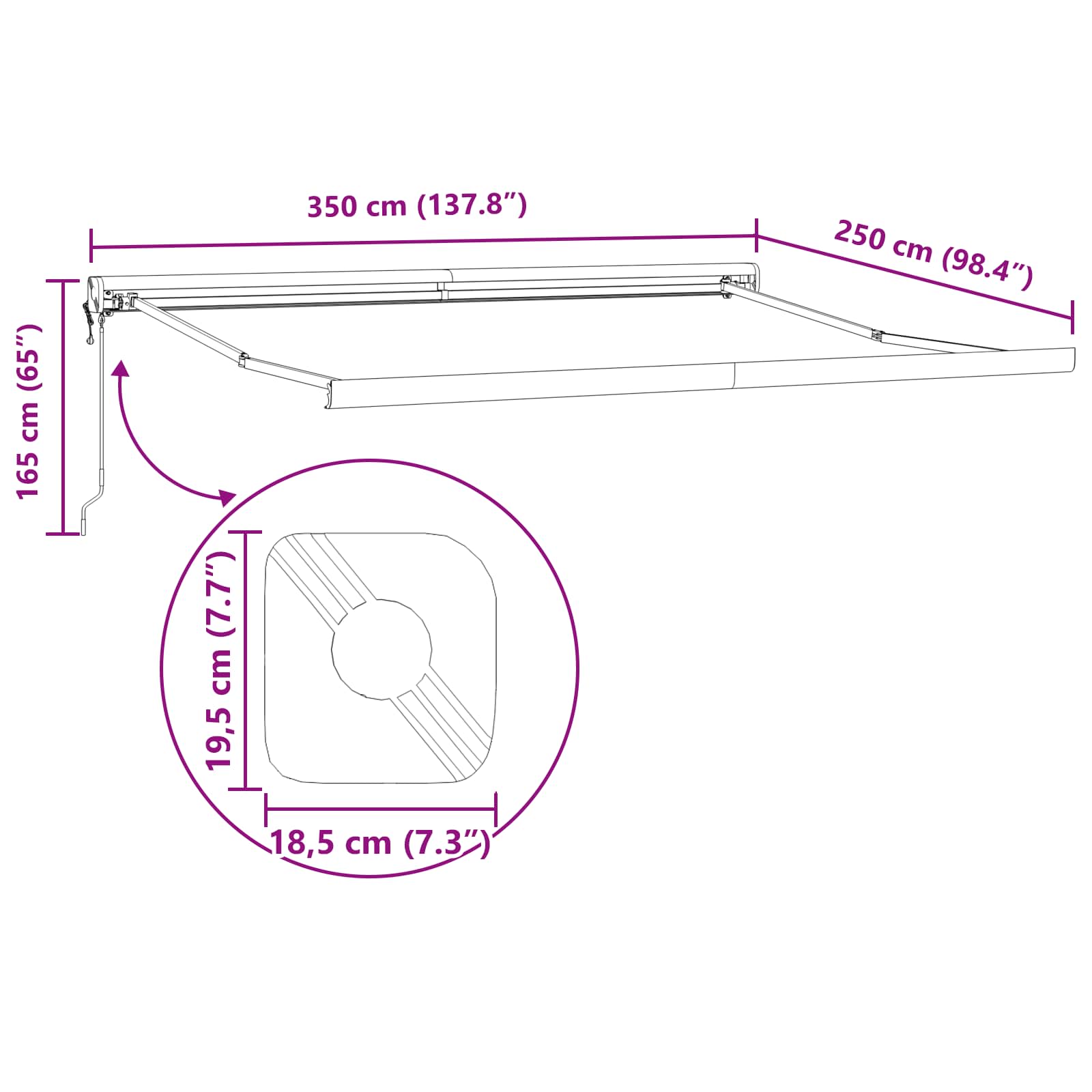 Markies Rood 350 x 250 x 165 cm Polyester en Aluminium is nu te koop bij PeponiXL, paradijselijk wonen!