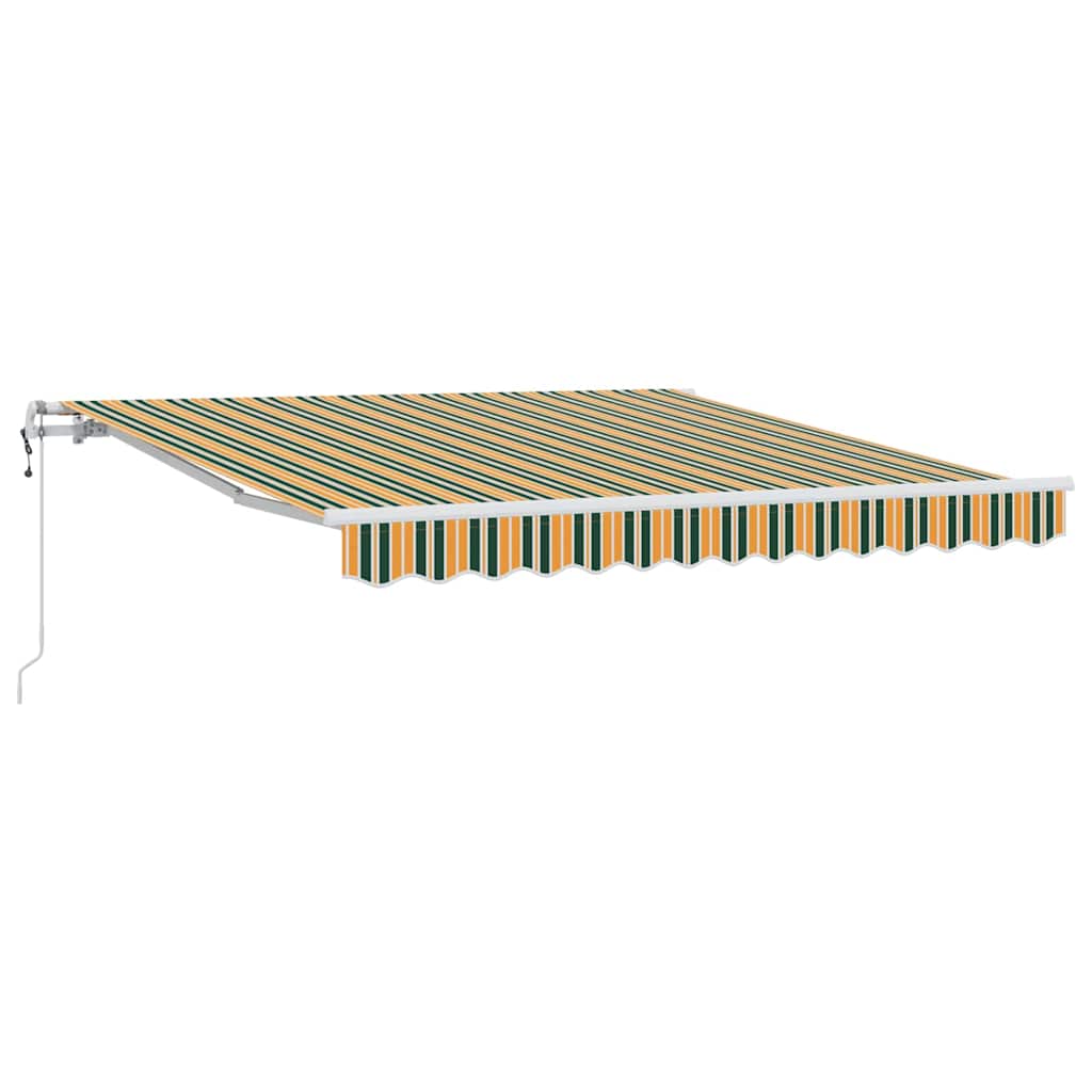 Elektrisch Uittrekbaar Zonnescherm Groen en geel 350 x 250 cm is nu te koop bij PeponiXL, paradijselijk wonen!