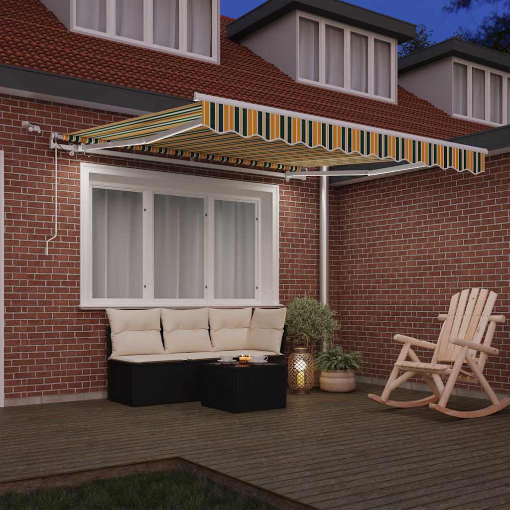 Inklapbaar Zonnescherm Groen en Geel 350 x 250 cm is nu te koop bij PeponiXL, paradijselijk wonen!