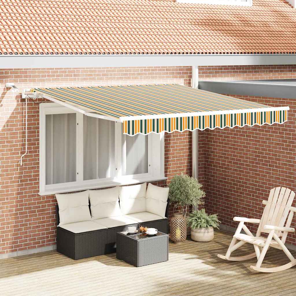 Inklapbaar Zonnescherm Groen en Geel 350 x 250 cm is nu te koop bij PeponiXL, paradijselijk wonen!