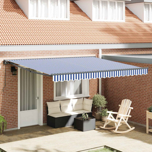 Zijde Frame Blauw en Wit 400 × 300 cm Polyester met PU-coating is nu te koop bij PeponiXL, paradijselijk wonen!