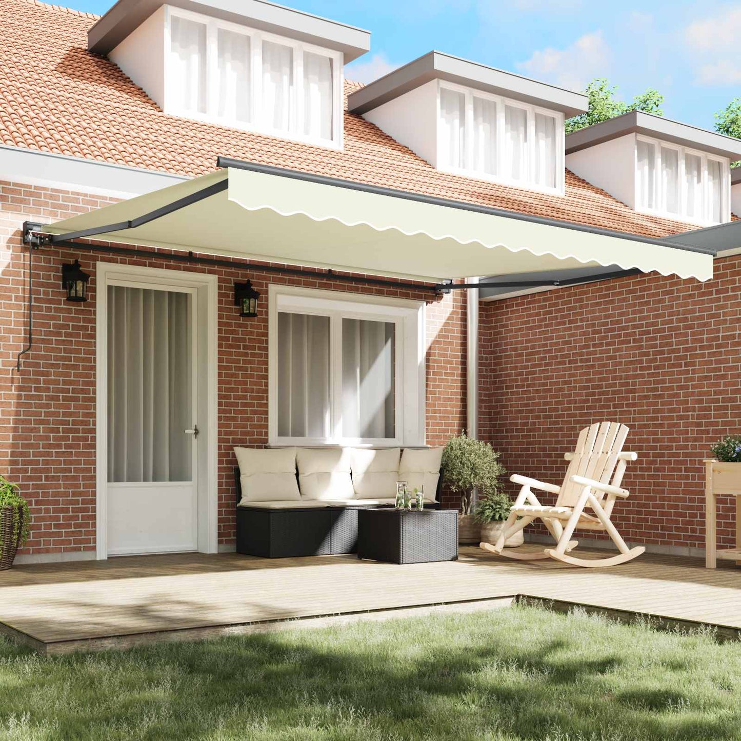 Zijde Frame Crème 400 × 300 cm Polyester met PU-coating is nu te koop bij PeponiXL, paradijselijk wonen!