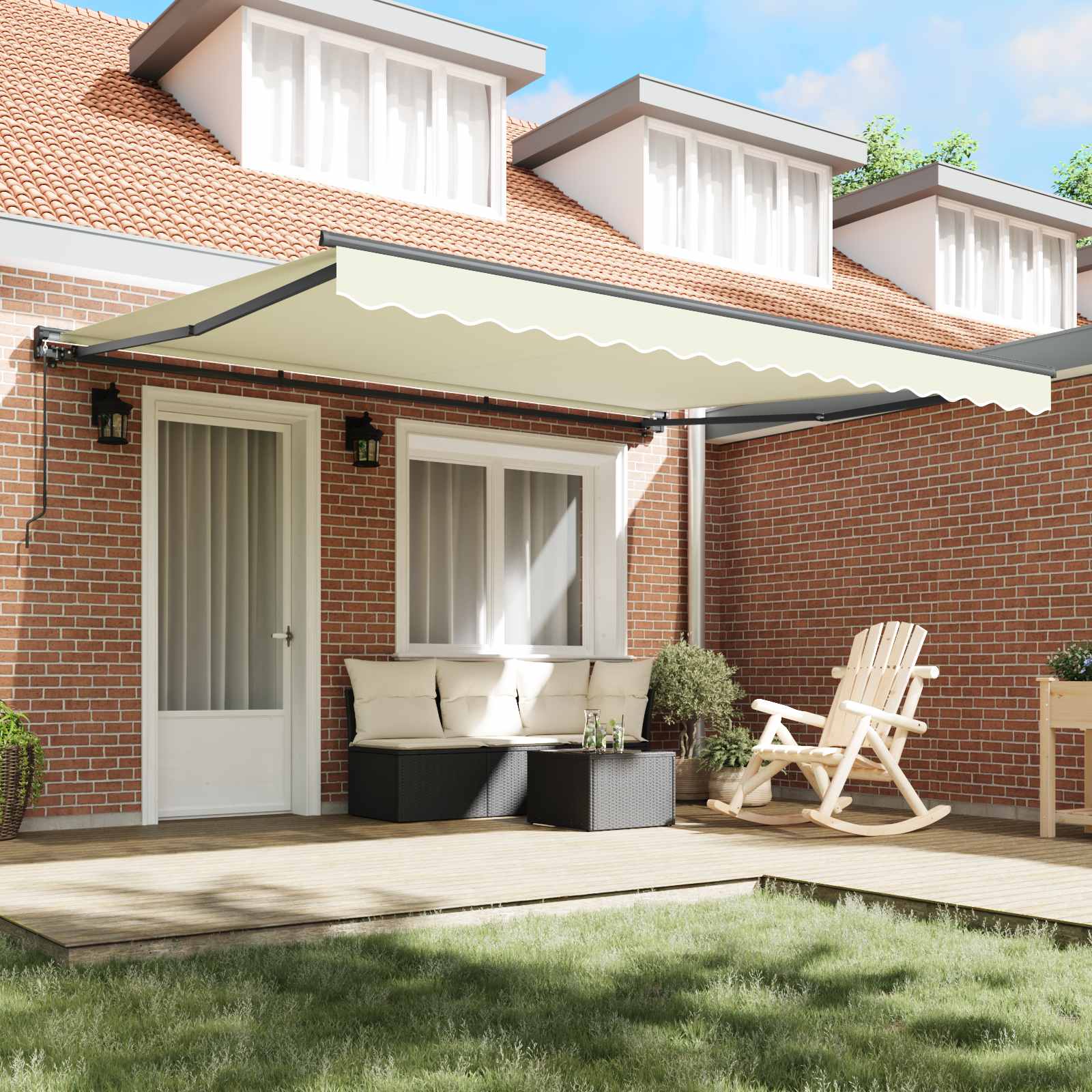 Zijde Frame Crème 400 × 300 cm Polyester met PU-coating is nu te koop bij PeponiXL, paradijselijk wonen!