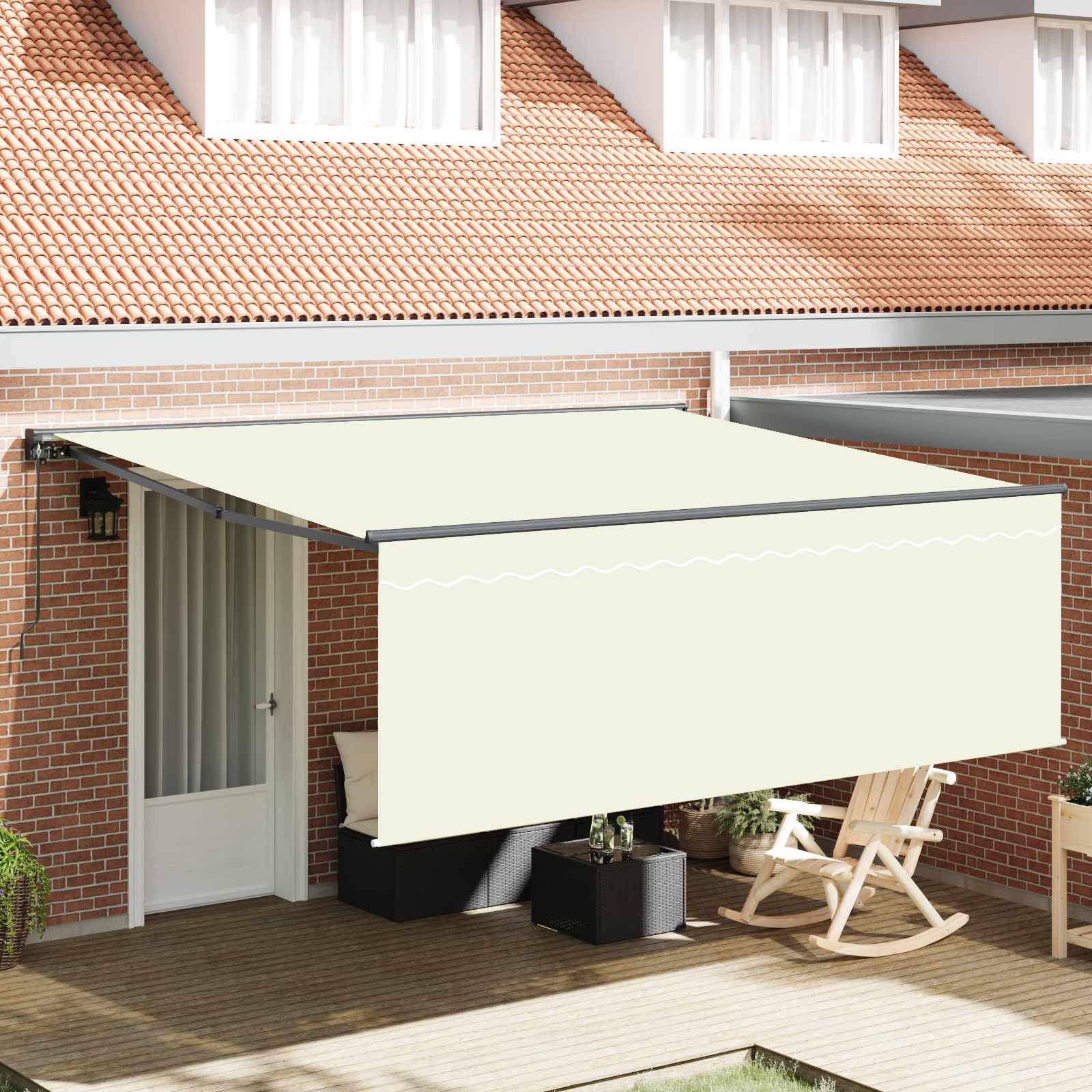 Inklapbaar Zonnescherm Crème 400 × 300 cm is nu te koop bij PeponiXL, paradijselijk wonen!