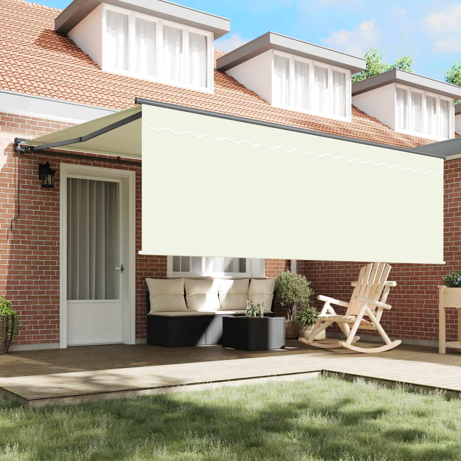 Inklapbaar Zonnescherm Crème 400 × 300 cm is nu te koop bij PeponiXL, paradijselijk wonen!