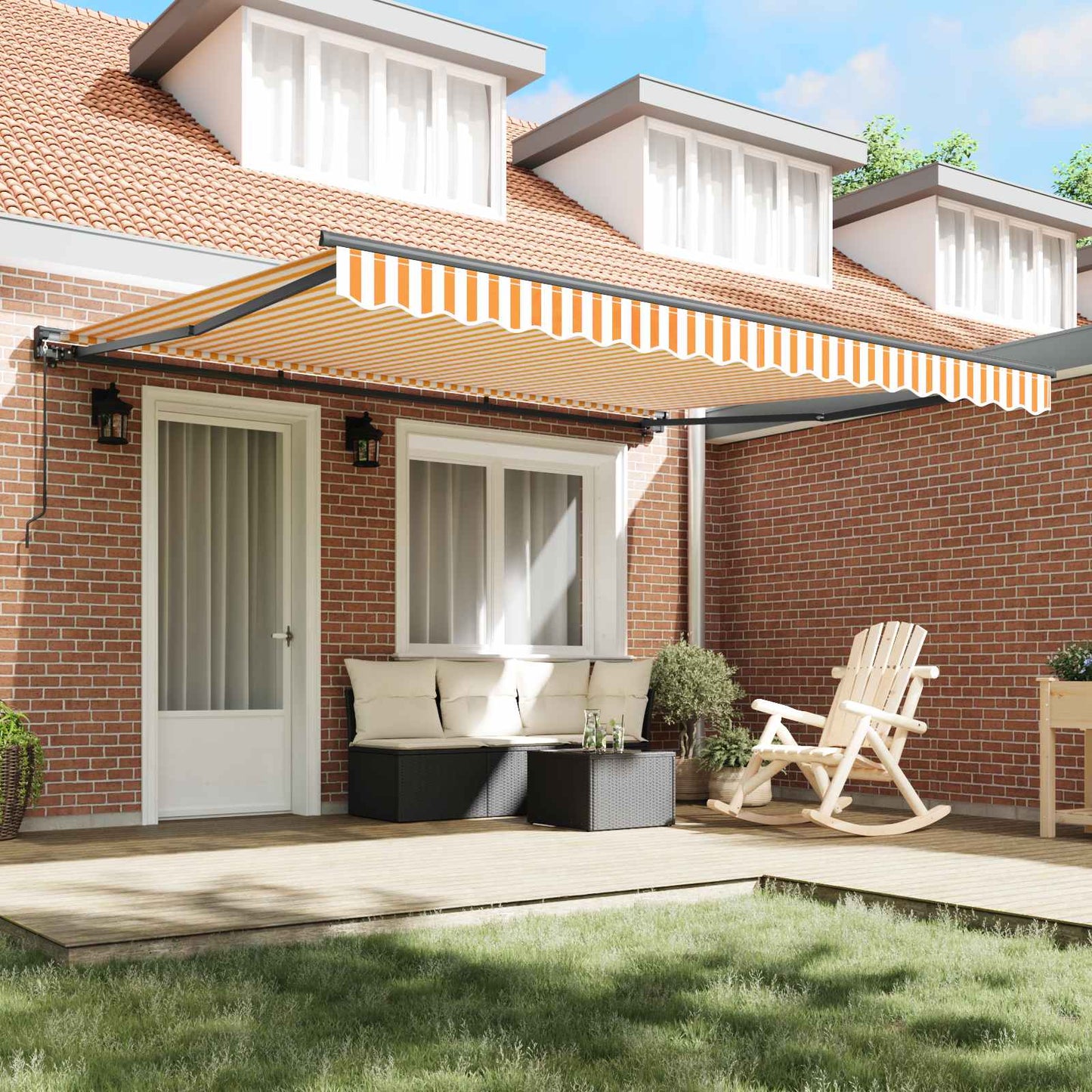 Zijde Frame Geel en Wit 400 × 300 cm Polyester met PU-coating is nu te koop bij PeponiXL, paradijselijk wonen!
