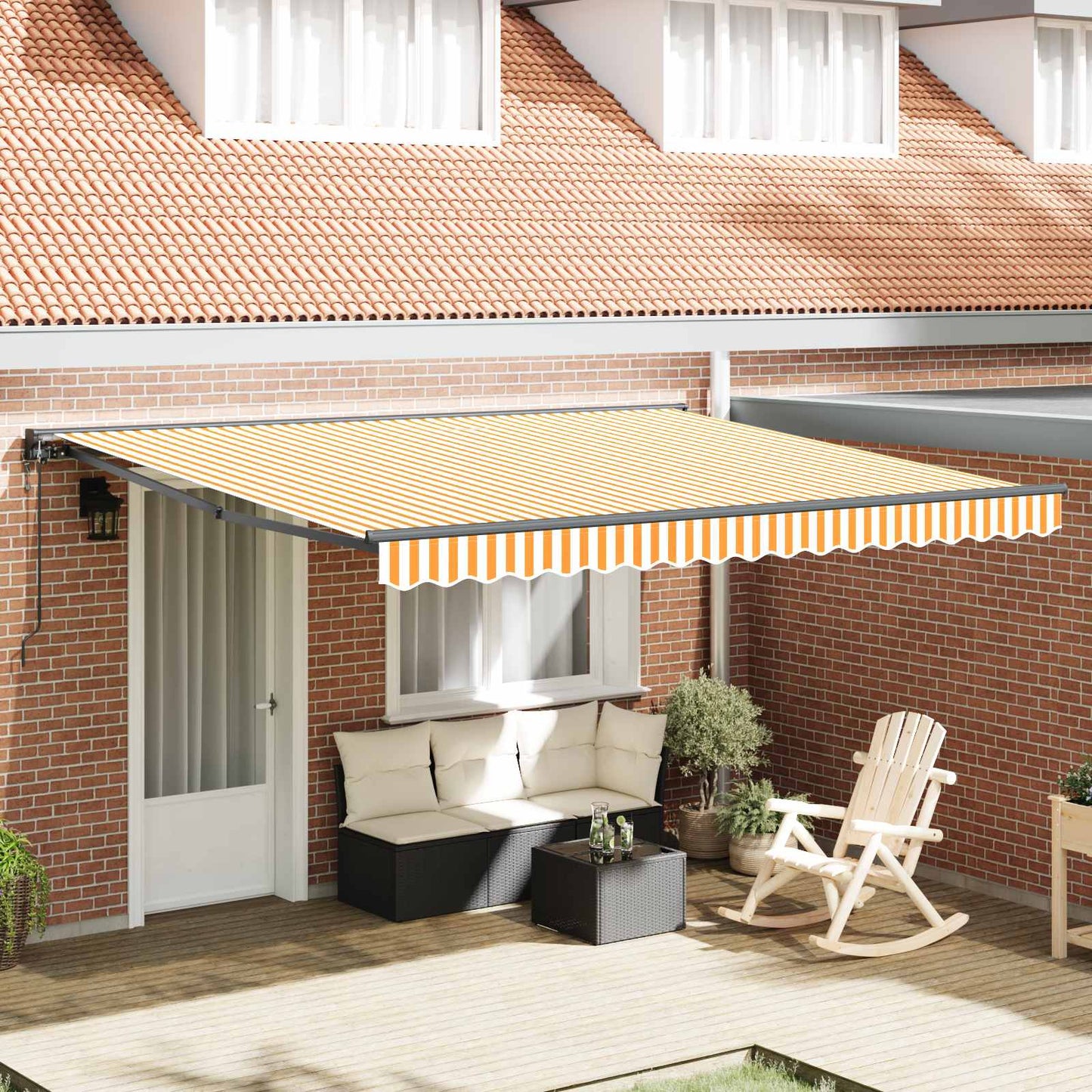 Zijde Frame Geel en Wit 400 × 300 cm Polyester met PU-coating is nu te koop bij PeponiXL, paradijselijk wonen!