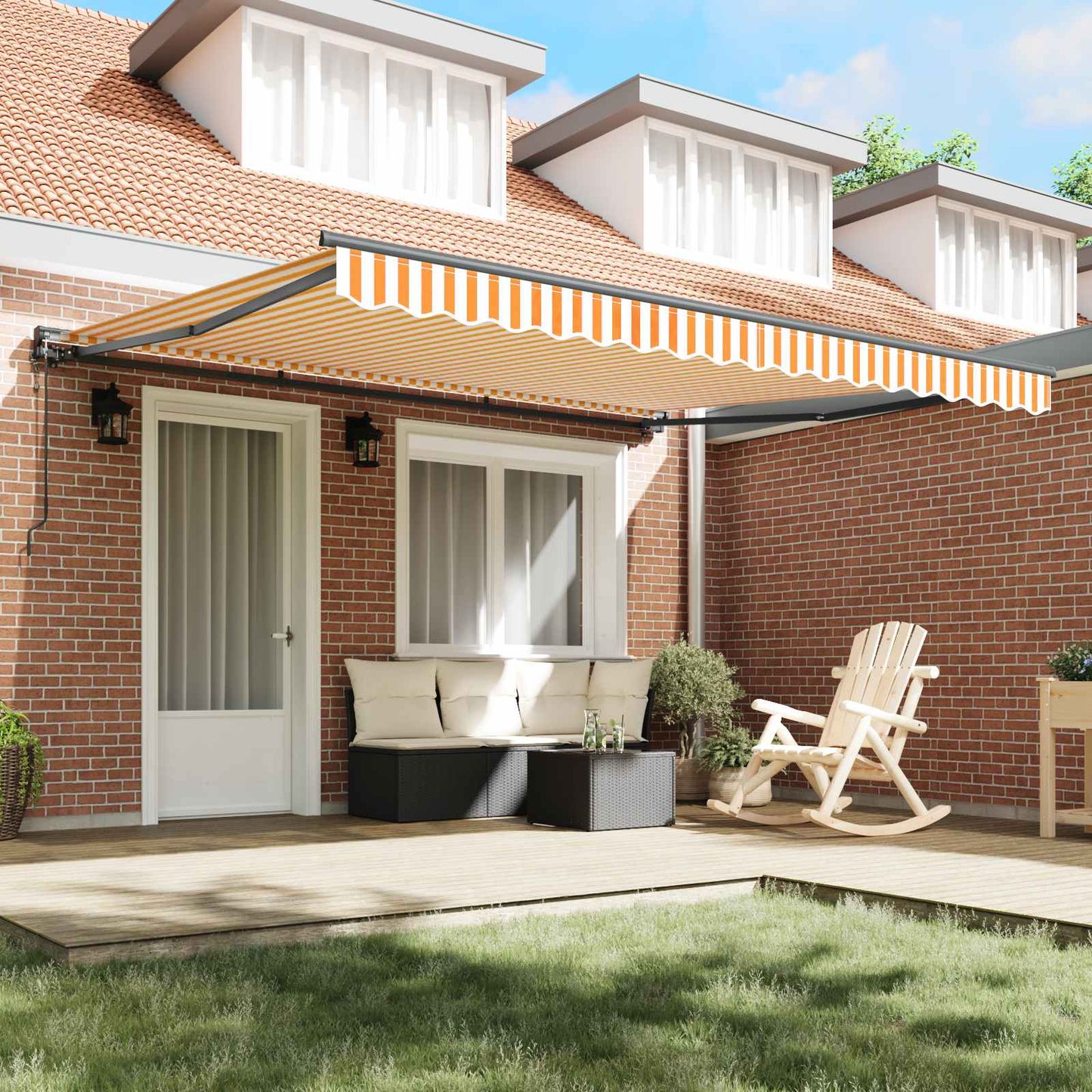Zijde Frame Geel en Wit 400 × 300 cm Polyester met PU-coating is nu te koop bij PeponiXL, paradijselijk wonen!