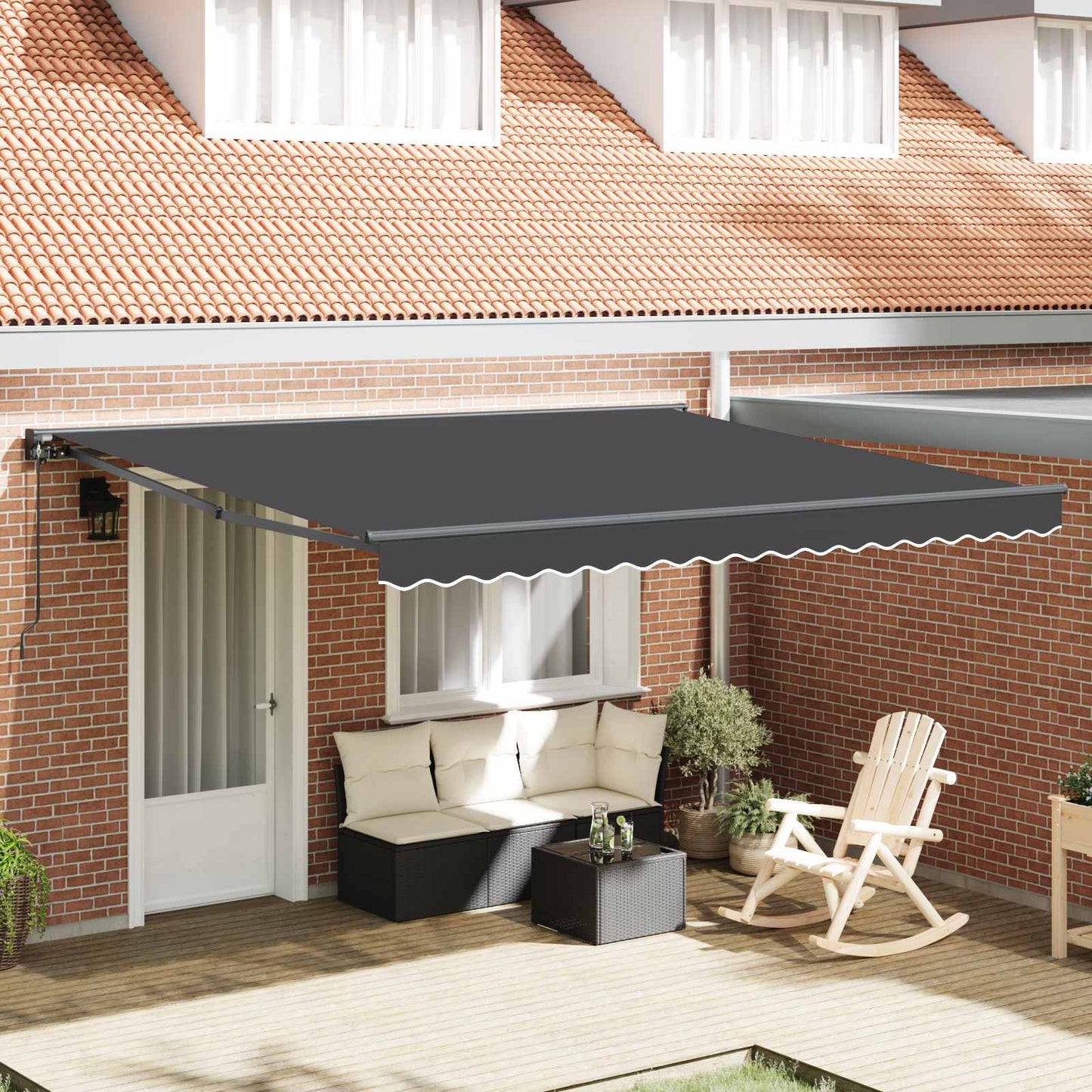 Zijde Frame Antraciet 400 × 300 cm Polyester met PU-coating is nu te koop bij PeponiXL, paradijselijk wonen!