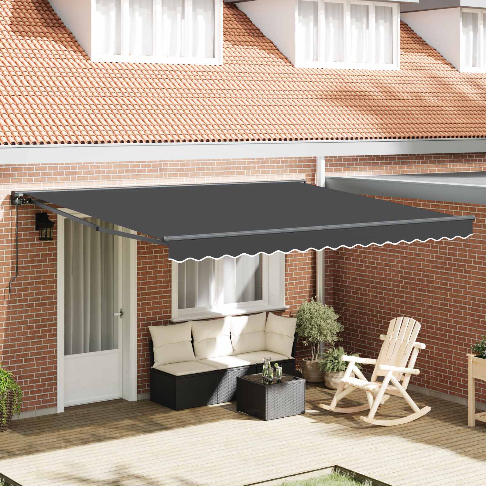 Zijde Frame Antraciet 400 × 300 cm Polyester met PU-coating is nu te koop bij PeponiXL, paradijselijk wonen!