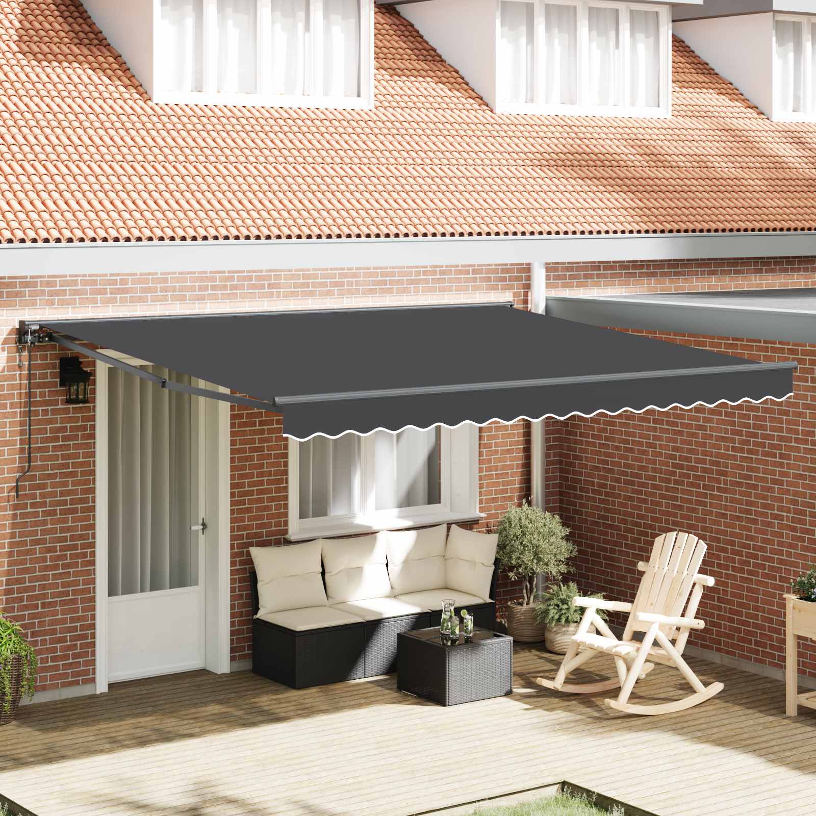 Zijde Frame Antraciet 400 × 300 cm Polyester met PU-coating is nu te koop bij PeponiXL, paradijselijk wonen!