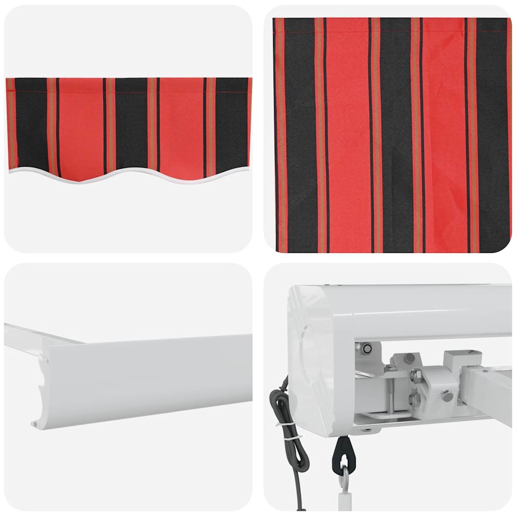 Inklapbaar Zonnescherm Rood en Zwart 400 × 300 cm is nu te koop bij PeponiXL, paradijselijk wonen!