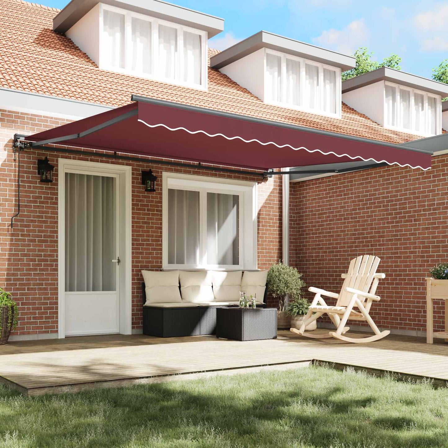 Zijde Frame Bordeauxrood 400 × 300 cm Polyester met PU-coating is nu te koop bij PeponiXL, paradijselijk wonen!