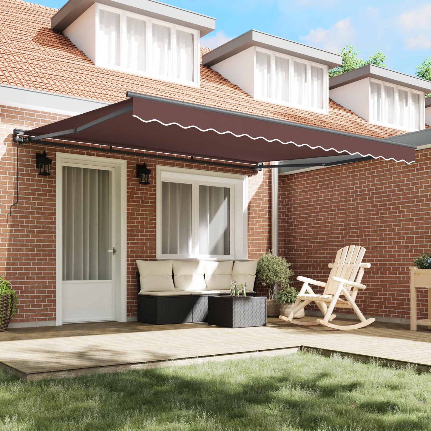 Zijde Frame Bruin 400 × 300 cm Polyester met PU-coating is nu te koop bij PeponiXL, paradijselijk wonen!