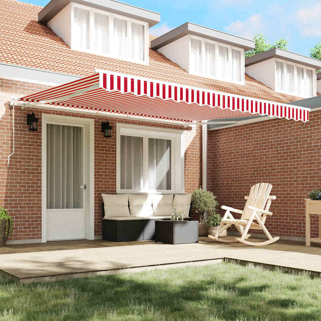 Elektrisch Uittrekbaar Zonnescherm Rood en Wit 400 × 300 cm is nu te koop bij PeponiXL, paradijselijk wonen!