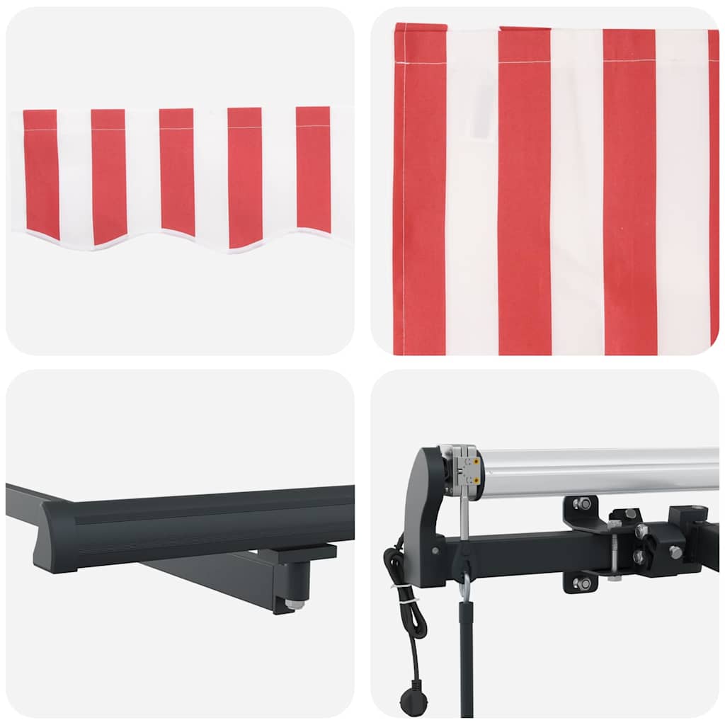 Inklapbaar Zonnescherm Rood en Wit 400 × 300 cm is nu te koop bij PeponiXL, paradijselijk wonen!