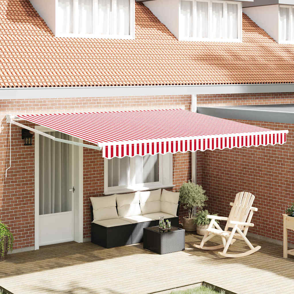 Inklapbaar Zonnescherm Rood en Wit 400 × 300 cm is nu te koop bij PeponiXL, paradijselijk wonen!