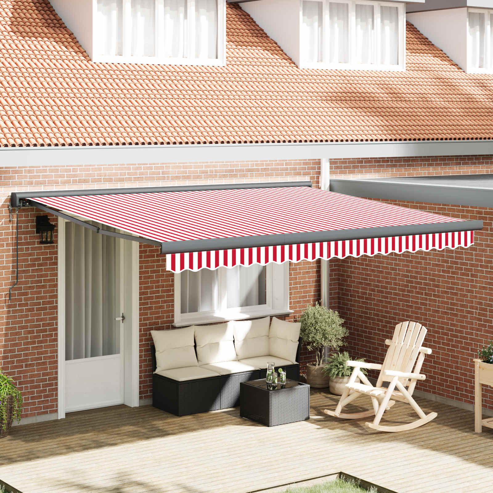 Markies Rood en Wit 400 × 300 cm Polyester en Aluminium is nu te koop bij PeponiXL, paradijselijk wonen!
