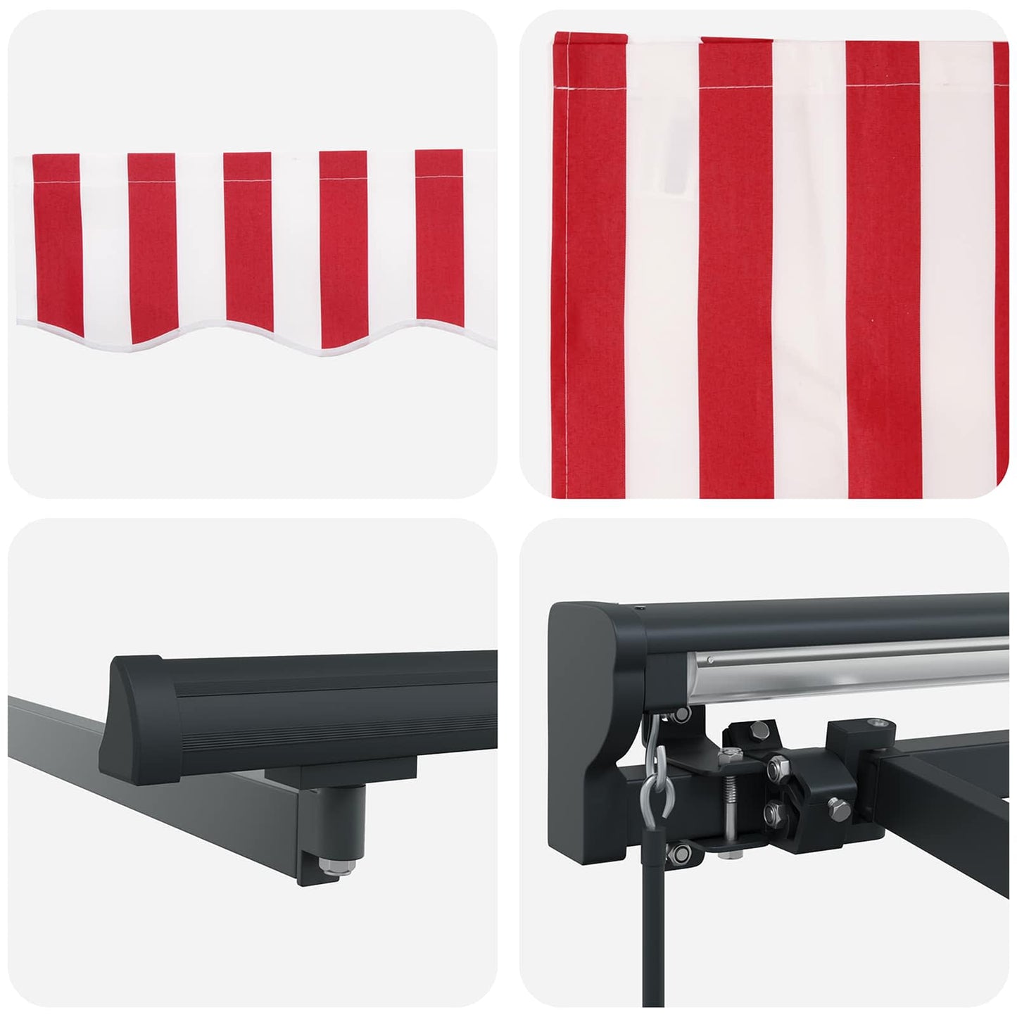 Zijde Frame Rood en Wit 400 × 300 cm Polyester met PU-coating is nu te koop bij PeponiXL, paradijselijk wonen!