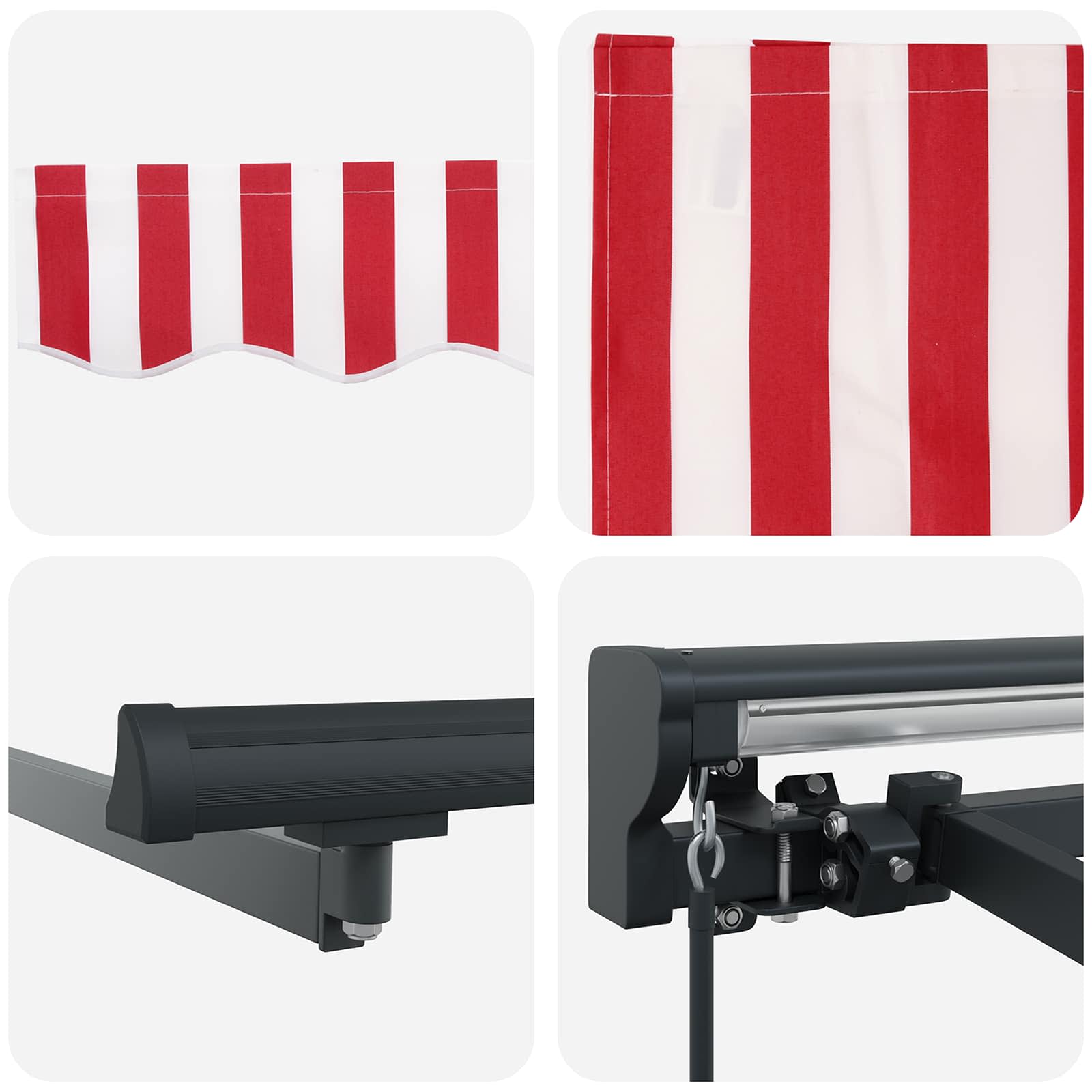 Zijde Frame Rood en Wit 400 × 300 cm Polyester met PU-coating is nu te koop bij PeponiXL, paradijselijk wonen!