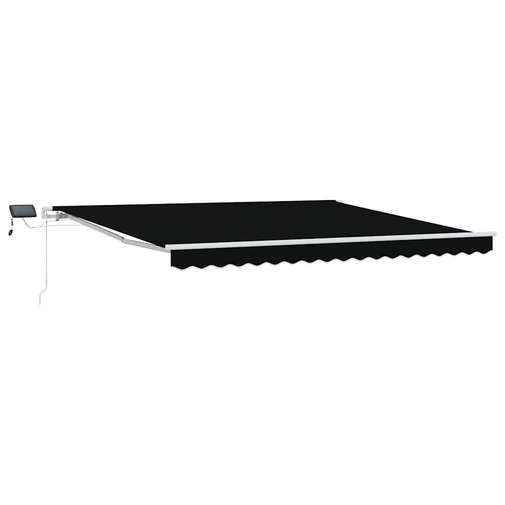 Inklapbaar Zonnescherm Zwart 400 × 300 cm Stof en Staal is nu te koop bij PeponiXL, paradijselijk wonen!