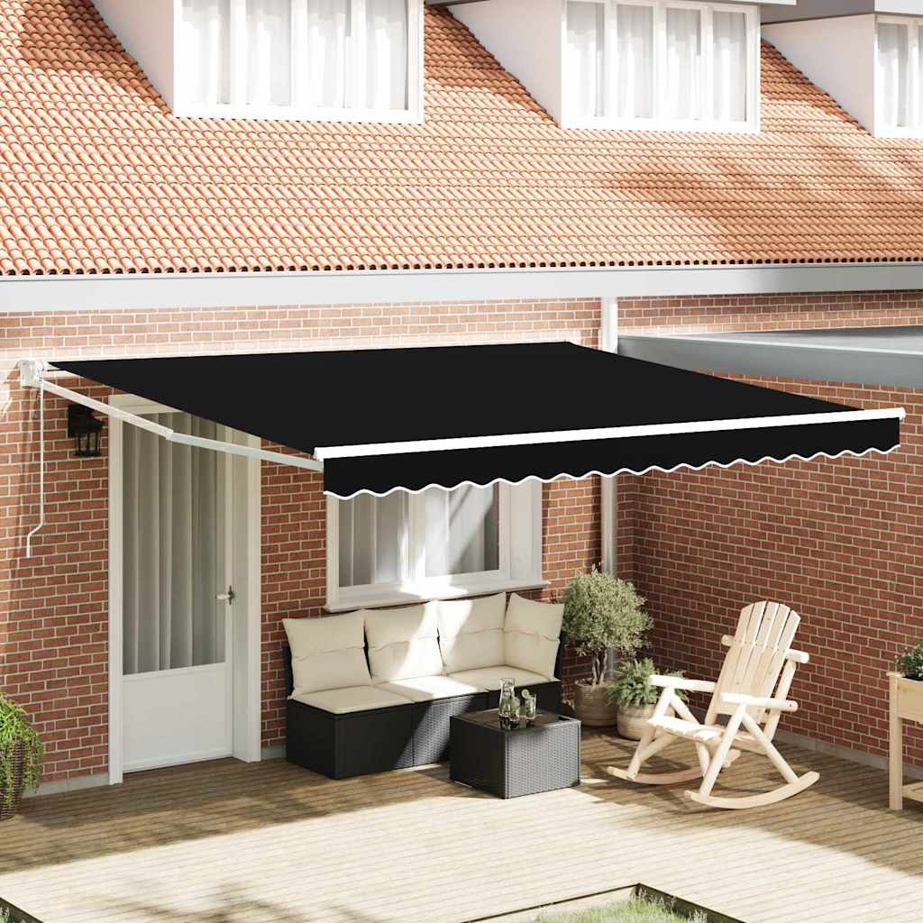 Inklapbaar Zonnescherm Zwart 400 × 300 cm is nu te koop bij PeponiXL, paradijselijk wonen!