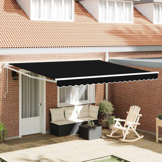Inklapbaar Zonnescherm Zwart 400 × 300 cm is nu te koop bij PeponiXL, paradijselijk wonen!