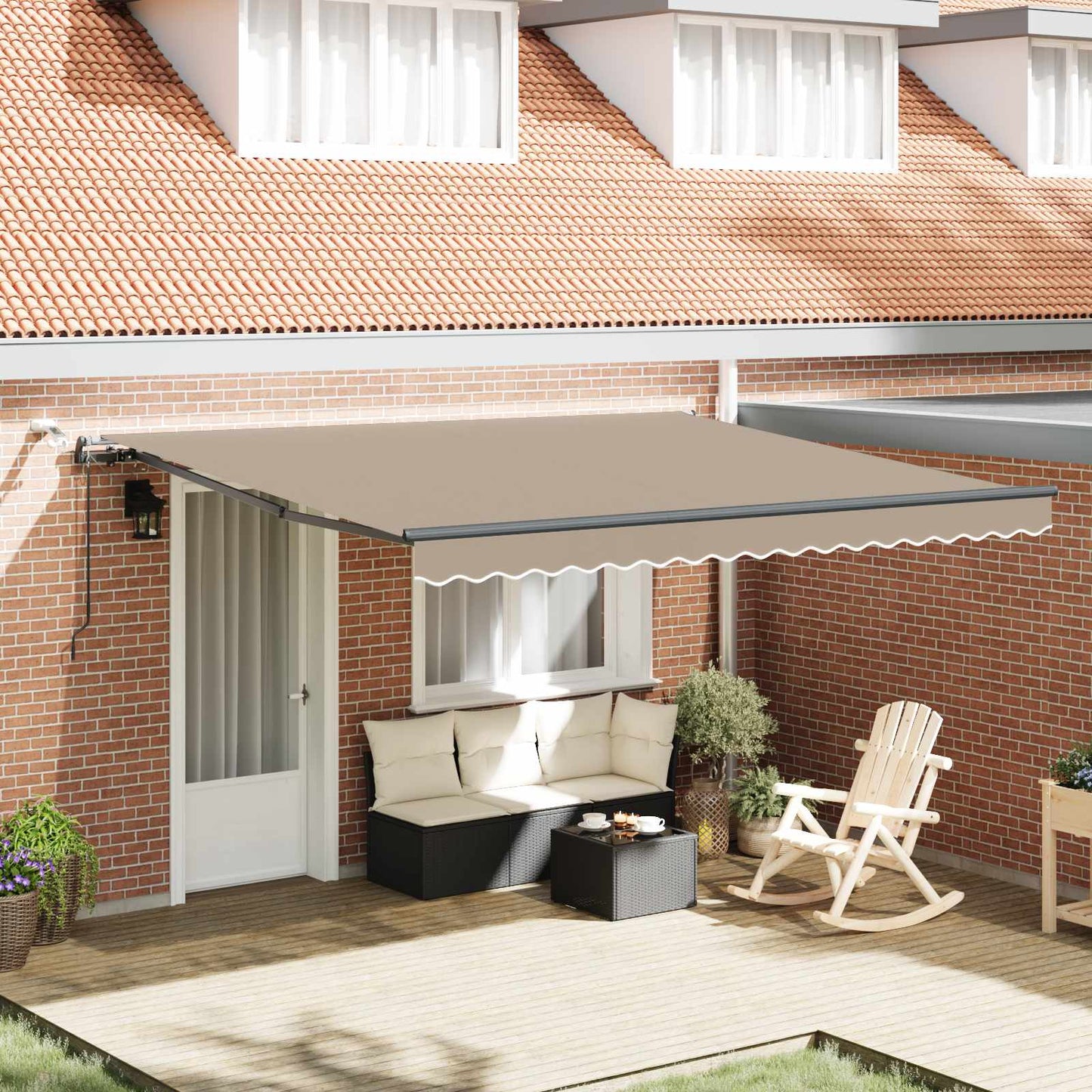 Luifeldoek met Beige 400 × 300 cm Polyester is nu te koop bij PeponiXL, paradijselijk wonen!