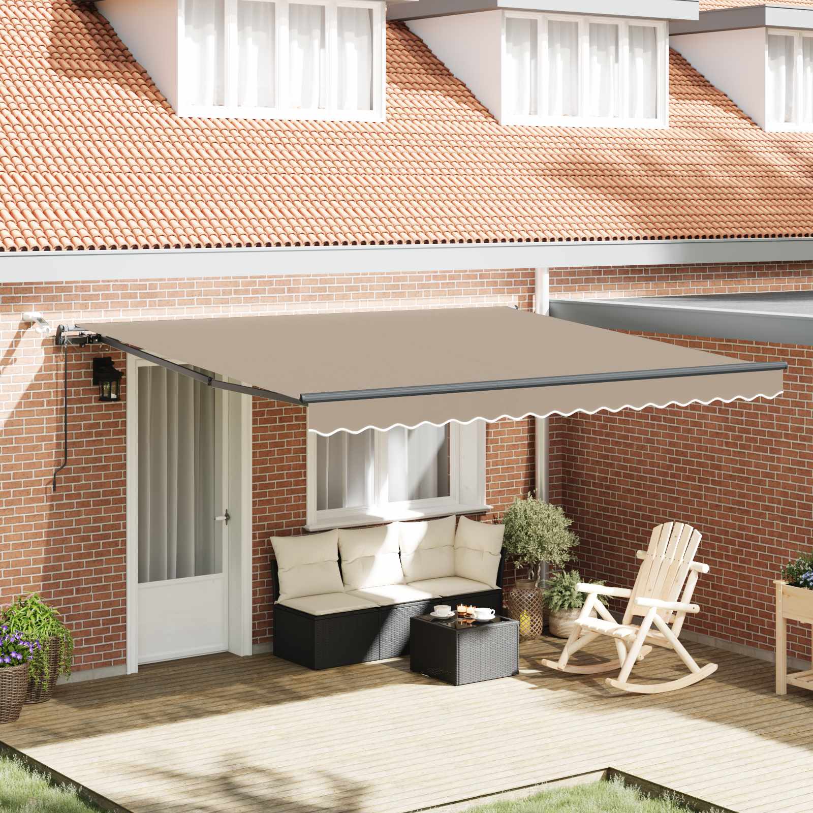 Luifeldoek met Beige 400 × 300 cm Polyester is nu te koop bij PeponiXL, paradijselijk wonen!