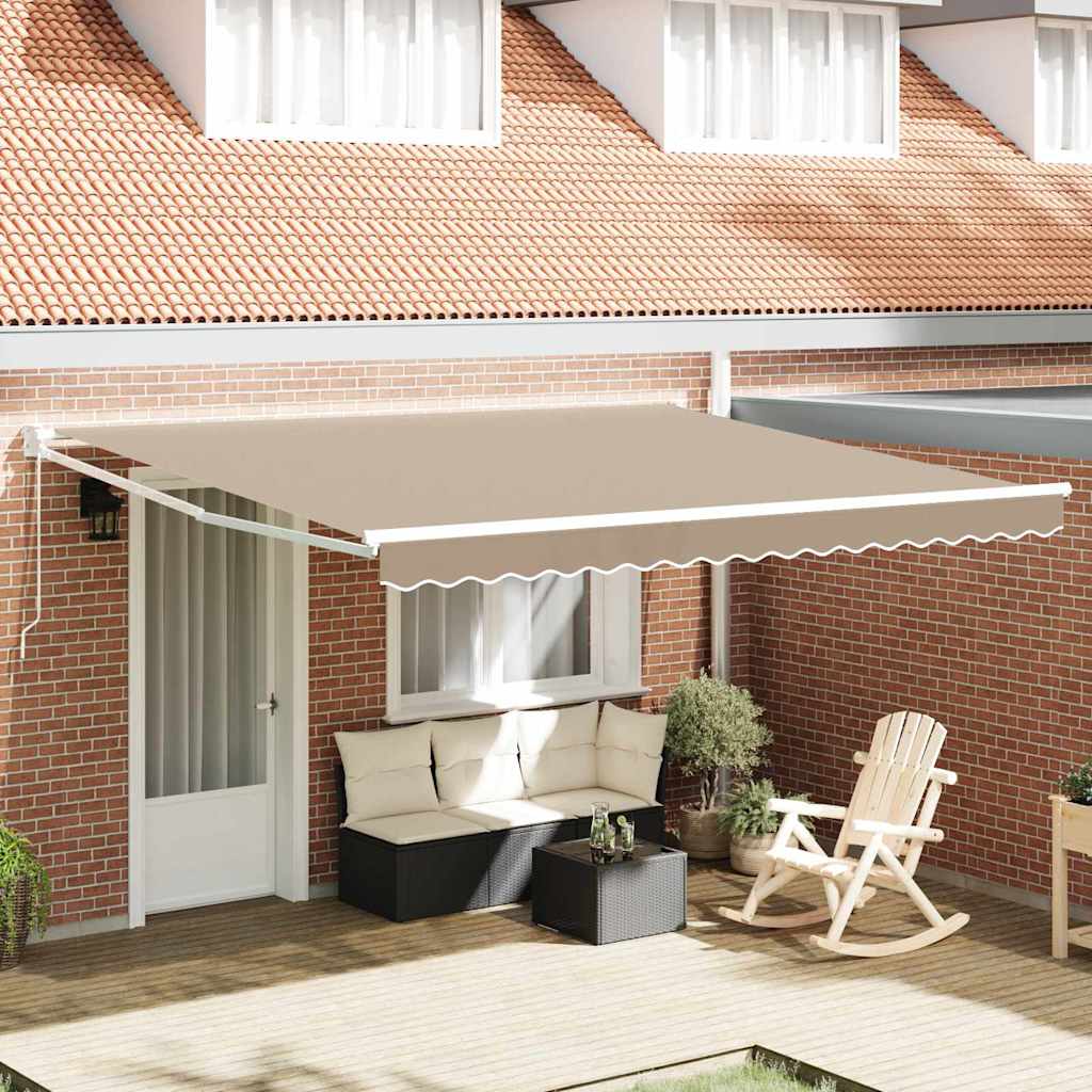 Inklapbaar Zonnescherm Beige 400 × 300 cm is nu te koop bij PeponiXL, paradijselijk wonen!