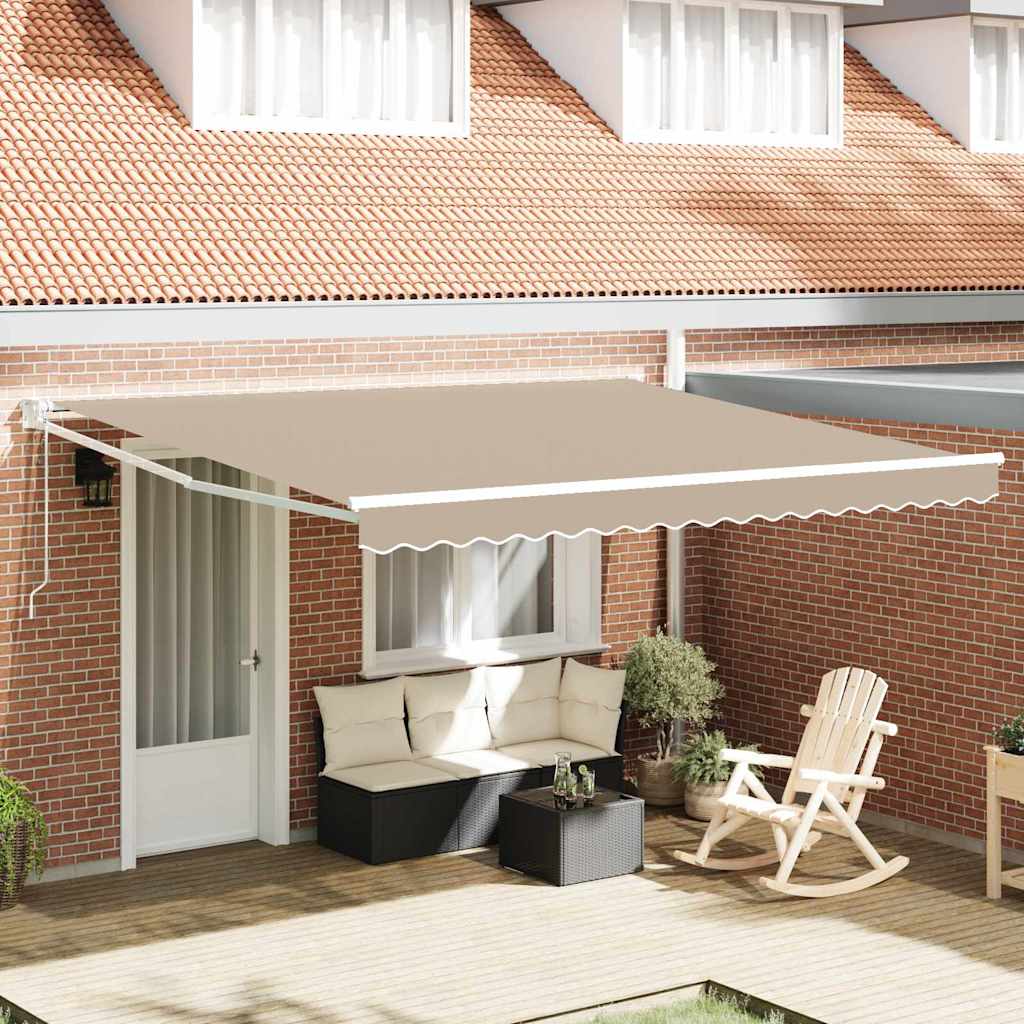 Inklapbaar Zonnescherm Beige 400 × 300 cm is nu te koop bij PeponiXL, paradijselijk wonen!