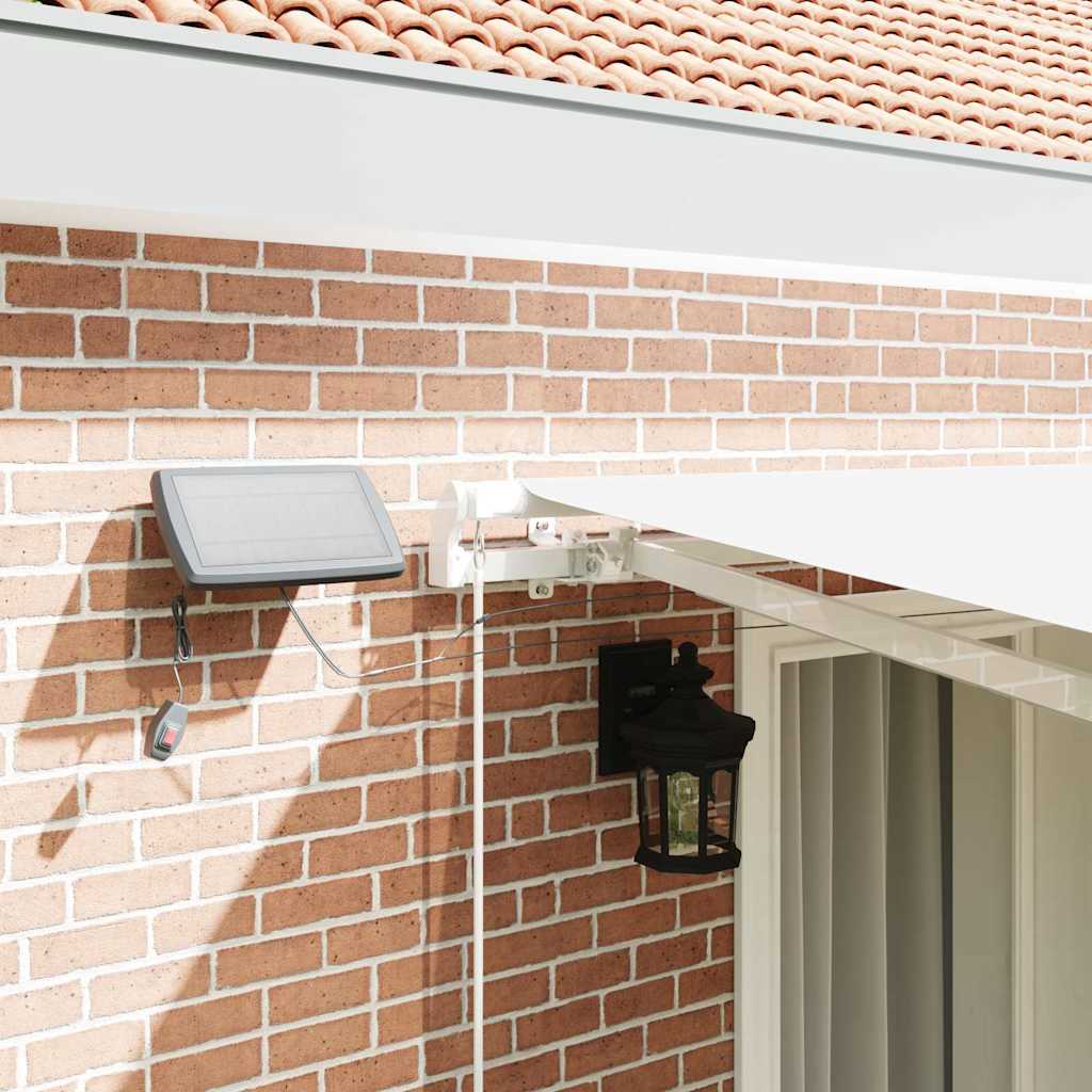 Inklapbaar Zonnescherm Wit 400 × 300 cm Stof en Staal is nu te koop bij PeponiXL, paradijselijk wonen!