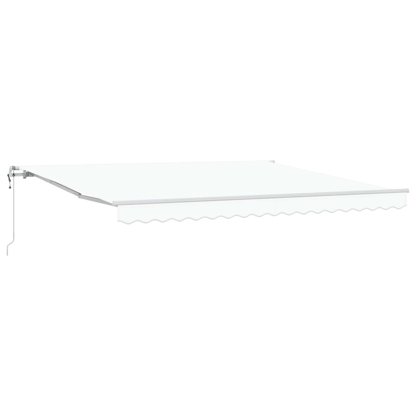 Inklapbaar Zonnescherm Wit 400 × 300 cm Stof is nu te koop bij PeponiXL, paradijselijk wonen!