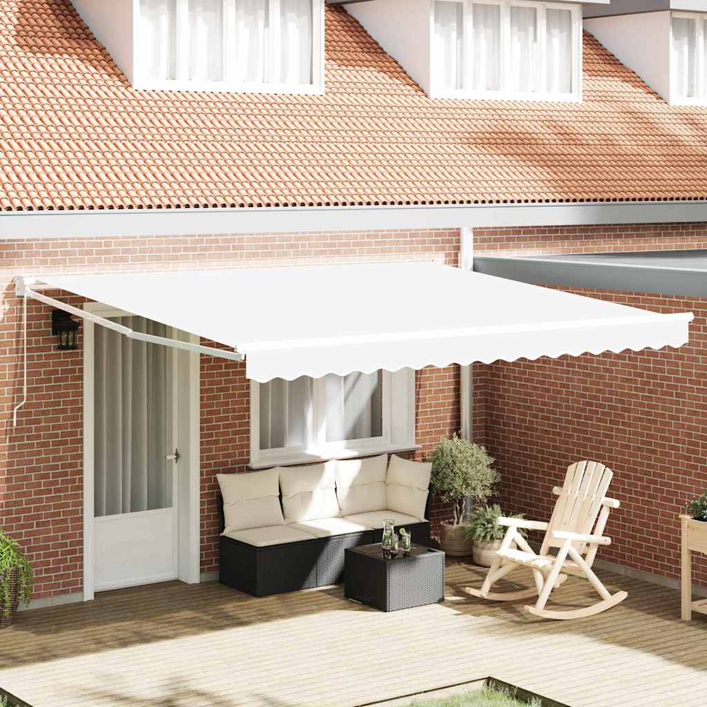 Inklapbaar Zonnescherm Wit 400 × 300 cm Polyester en Aluminium is nu te koop bij PeponiXL, paradijselijk wonen!