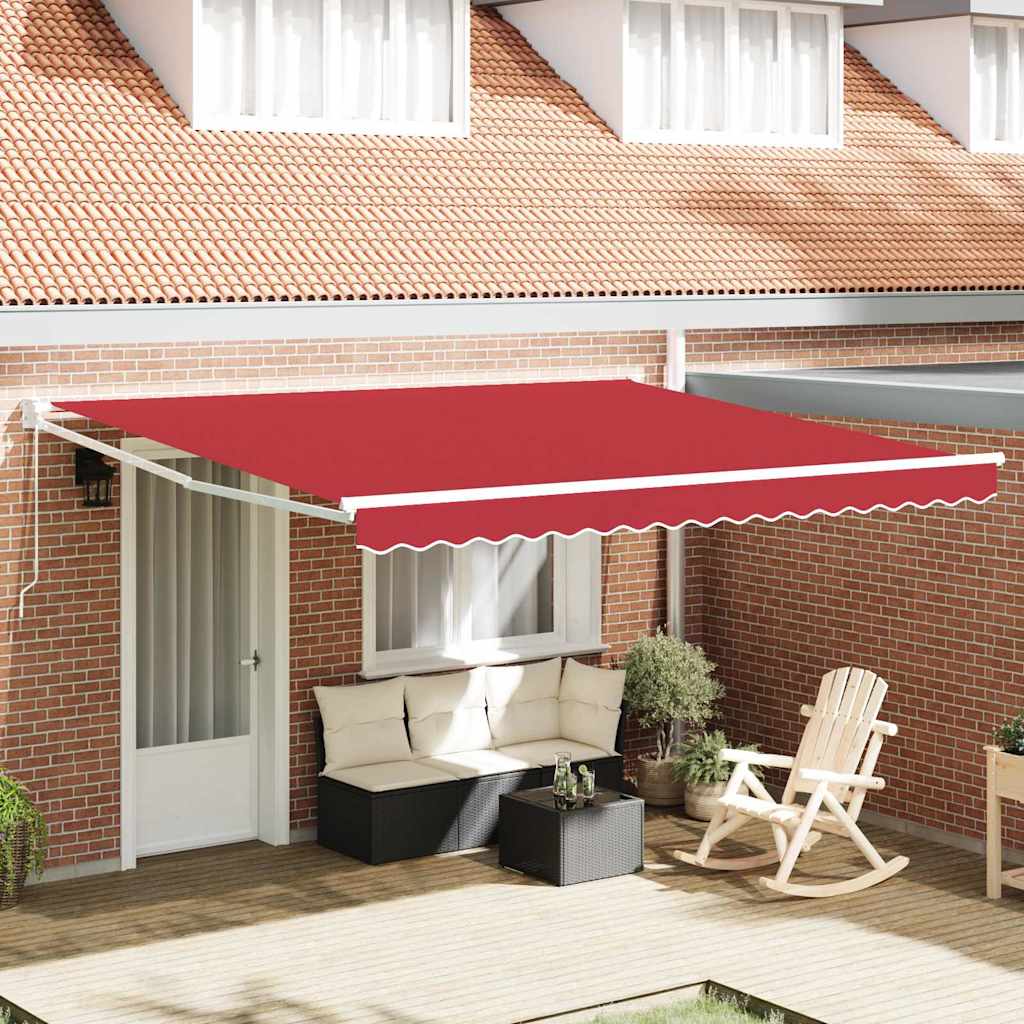 Handmatig uitschuifbare luifel Rood 400 × 300 cm is nu te koop bij PeponiXL, paradijselijk wonen!