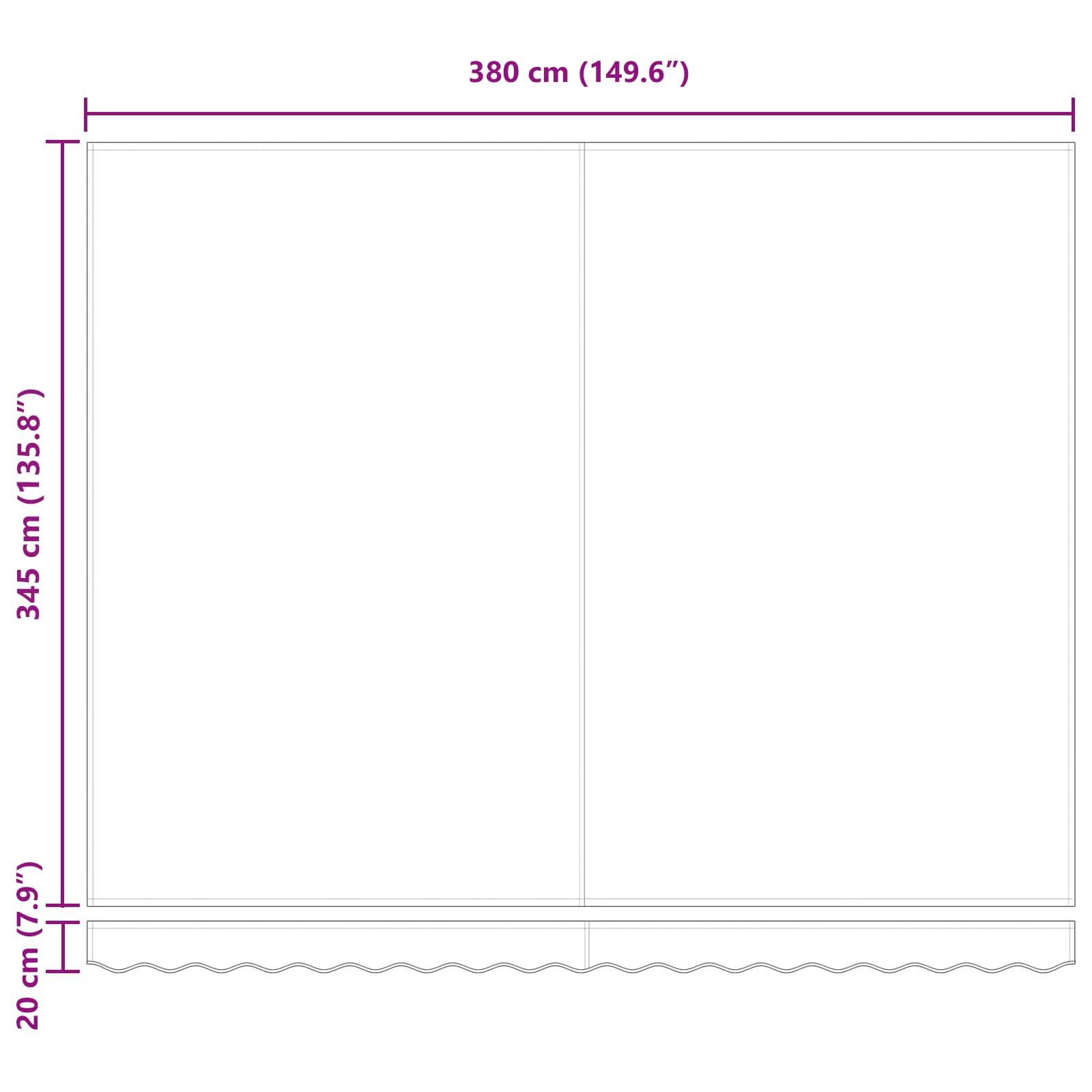 Inklapbaar Zonnescherm Multikleur 400 × 350 cm is nu te koop bij PeponiXL, paradijselijk wonen!